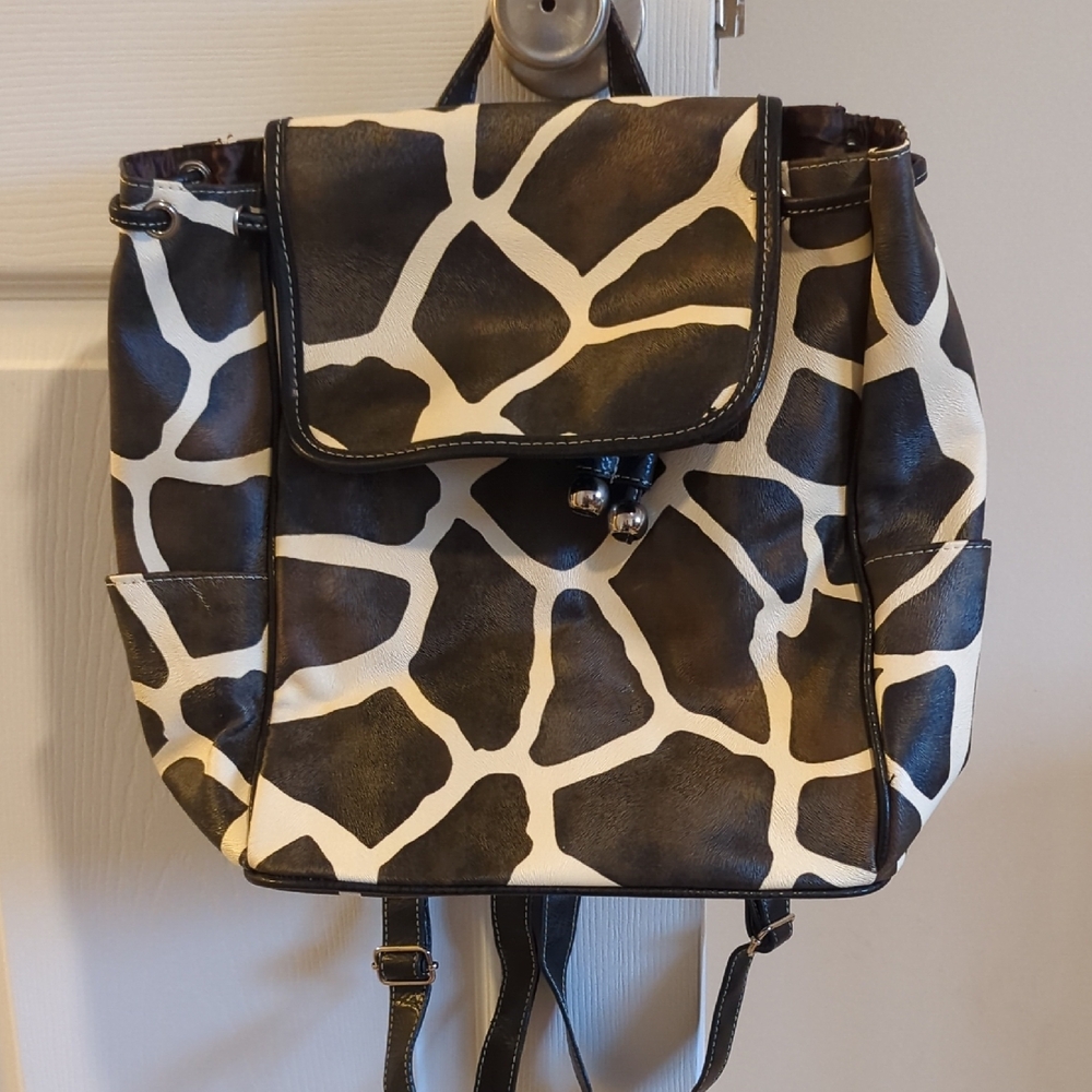 Giraffe Print Backpack